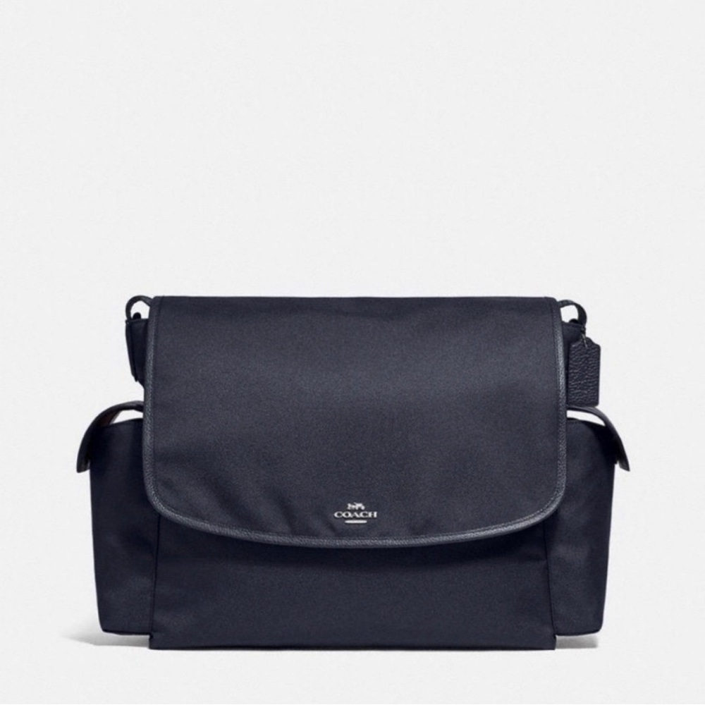 Coach Baby Messenger Diaper Bag (Navy) Large Nylon Crossbody Shoulder Diaper Bag